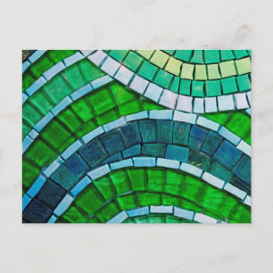 Grönt Mosaic Vykort