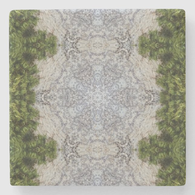 Grönt Moss & Earth Nature Art Stenunderlägg (Framsidan)