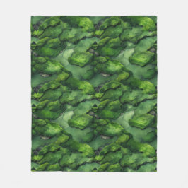 Grönt moss fält fleecefilt