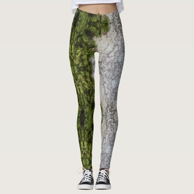 Grönt Moss & Nature Earth Art Leggings (Framsida)