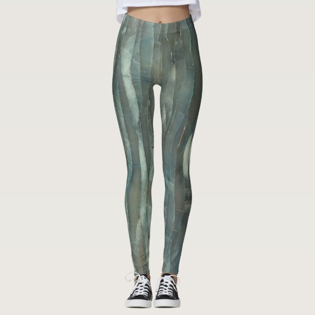 Grönt mossy kvarts leggings (Framsida)