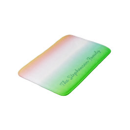 Grönt mot vit övertoning med Grönt Script Badrumsmatta