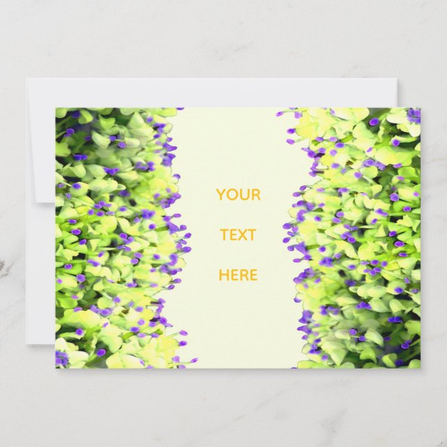 Grönt möter lila, Lycka blommar Inbjudningar (Framsida)