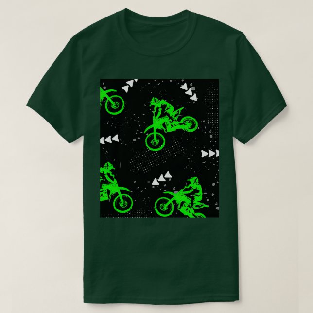 Grönt Motocross Rider T Shirt (Design framsida)