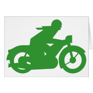 Grönt Motorbiker-kort Hälsningskort