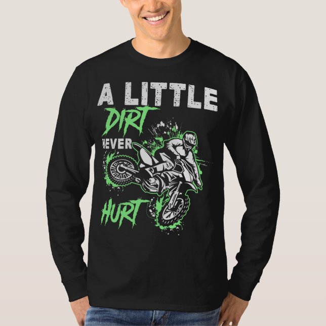 Grönt Motorcle Dirt Bike MX Motocross Manar Boys T Shirt (Framsida)