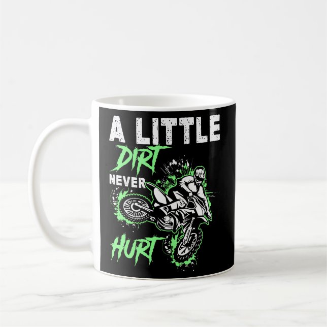 Grönt motorcykel Dirt Bike Mx Motocross Kaffemugg (Vänster)