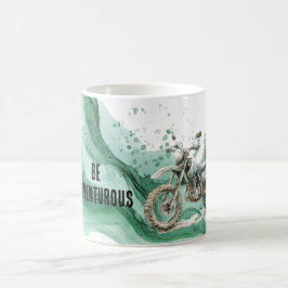 Grönt motorcykeläventyr kaffemugg