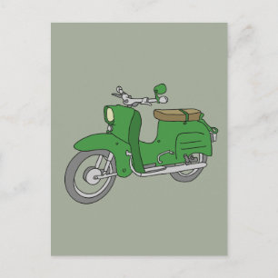 Grönt Motorscooter "Schwalbe" Vykort