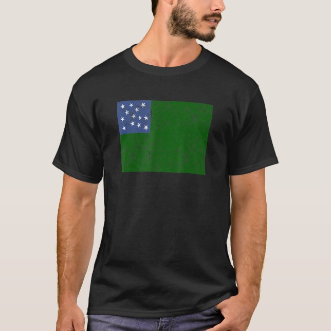 Grönt Mountain Boys Vermont Republic Flagga Usa T Shirt (Framsida)