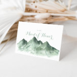 Grönt Mountain Land Brudens sida Tack<br><div class="desc">Tack för ert kort i grönt,  land brudens sida,  är perfekt för ett rustiskt bröllop. Utformningen har ett vattenfärgsfärgat,  handmålat grönt,  som inspirerar till ett landskapstema.</div>