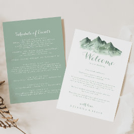 Grönt Mountain Landsbyggsbröllop Välkommen Brev