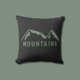Grönt Mountains Black Dekorativ kudde
