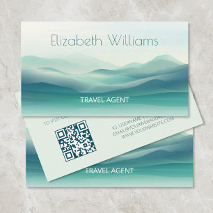 Grönt Mountains Travel Agent QR-kod Visitkort