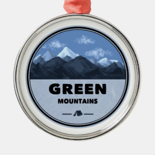 Grönt Mountains Vermont Camping Julgransprydnad Metall