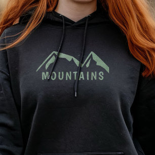 Grönt Mountains Woman Hoodie T Shirt