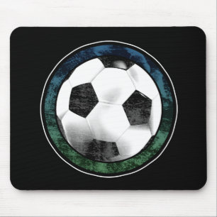 Grönt Mousepad för fotbollEmblemblått Musmatta