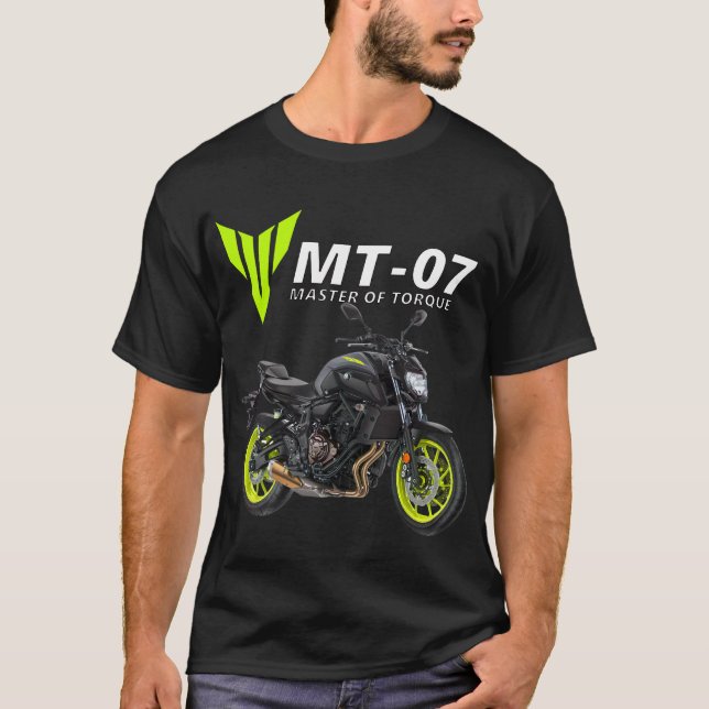 Grönt Mt-07 Motorcykel T Shirt (Framsida)