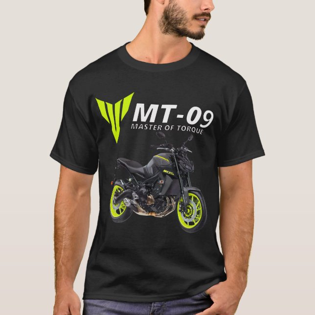 Grönt Mt-09 Motorcykel T Shirt (Framsida)