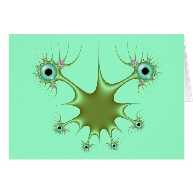 Grönt Mu Hälsningskort (Framsidan Horizontal)