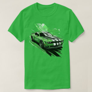 Grönt Muscle Car Turbo Sports Tävling Car T Shirt