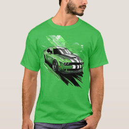 Grönt Muscle Car Turbo Sports Tävling Car T Shirt
