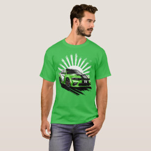 Grönt Muscle Car Turbo Sports Tävling Car T Shirt