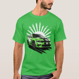 Grönt Muscle Car Turbo Sports Tävling Car T Shirt