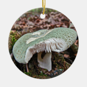Grönt Mushroom - Russula crusosa Julgransprydnad Keramik
