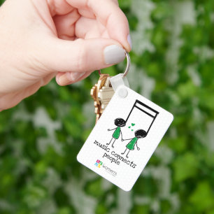 Grönt Music Connections People Keychain Nyckelring