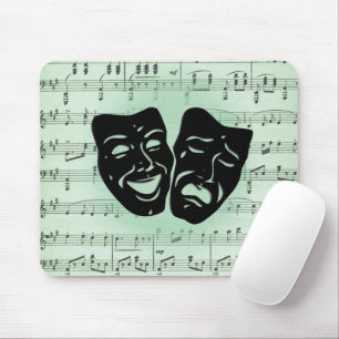 Grönt Music och teater Grekiska masker Tote Bag Musmatta