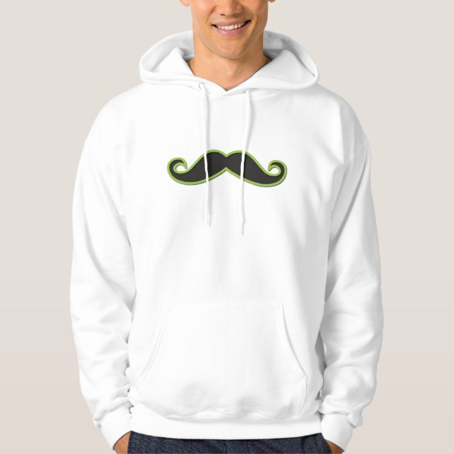 Grönt Mustache, Curl Mustache, Mustache, Stache Sweatshirt (Framsida)