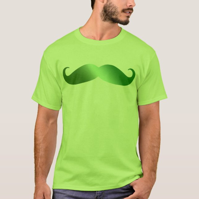 Grönt Mustache Irish Mustache Tee (Framsida)