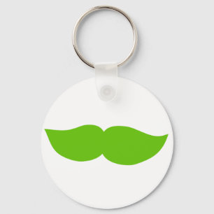Grönt Mustache Nyckelring