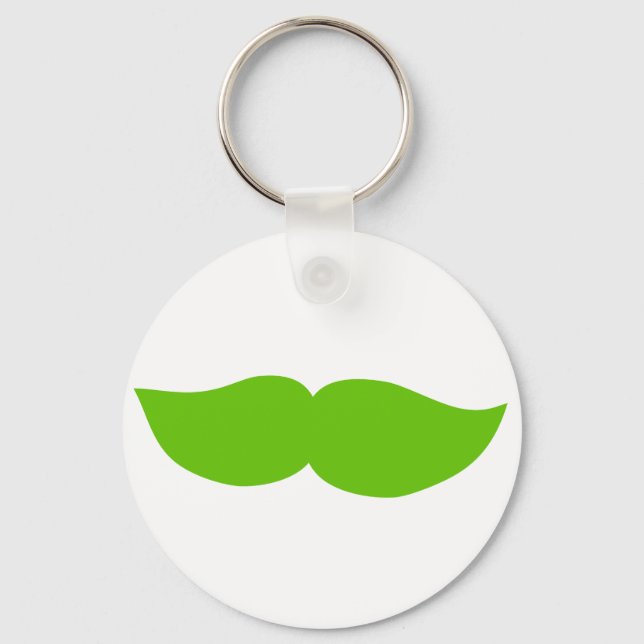 Grönt Mustache Nyckelring (Framsida)