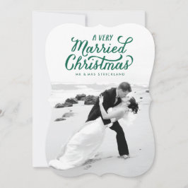 Grönt Mycket gift Jul - nytt fotokort Julkort