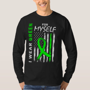Grönt Myself Kidney Disease Cerebral Palsy Awar T Shirt