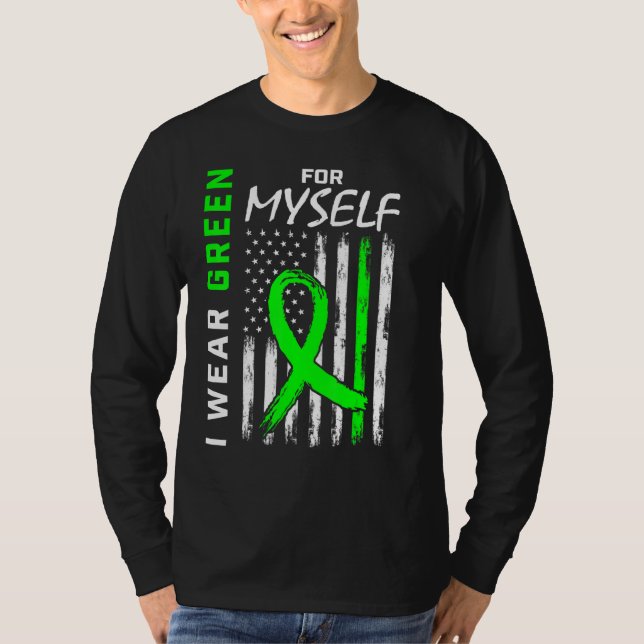 Grönt Myself Kidney Disease Cerebral Palsy Awar T Shirt (Framsida)