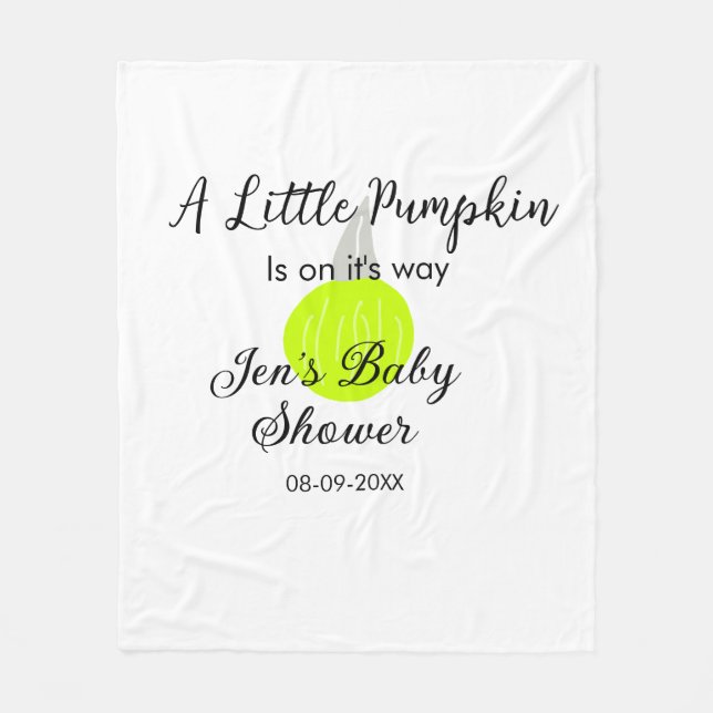 Grönt Nålpumpa lilla pumpa är på väg Fleecefilt (Framsidan)