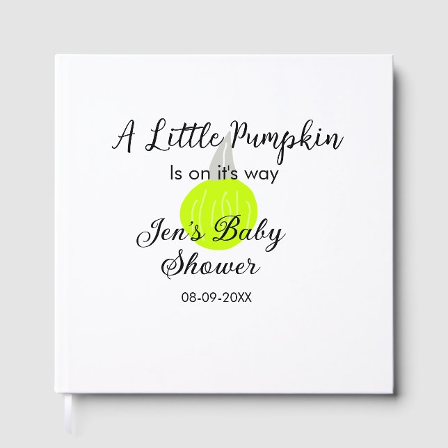 Grönt Nålpumpa lilla pumpa är på väg Gästböcker (Framsida)