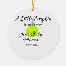 Grönt Nålpumpa lilla pumpa är på väg Julgransprydnad Keramik