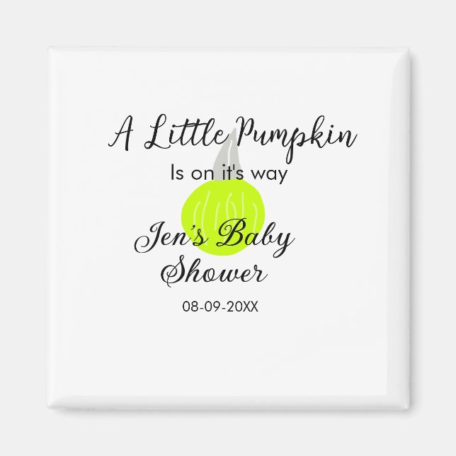 Grönt Nålpumpa lilla pumpa är på väg Magnet (Framsidan)