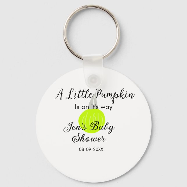 Grönt Nålpumpa lilla pumpa är på väg Nyckelring (Framsida)