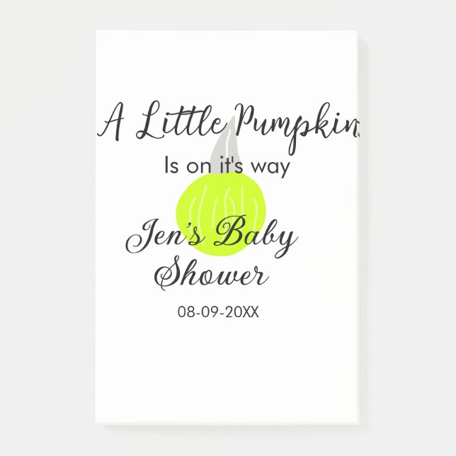 Grönt Nålpumpa lilla pumpa är på väg Post-it Block (Framsida)