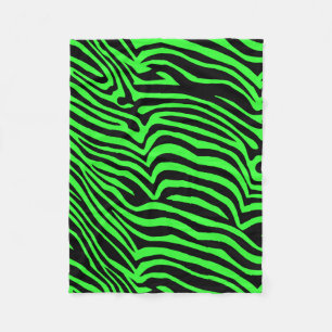 Grönt nära färg zebra mönstrad fleecefilt