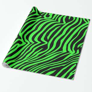 Grönt nära färg zebra mönstrad presentpapper