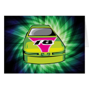 Grönt Nascar Hälsningskort