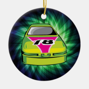 Grönt Nascar Julgransprydnad Keramik