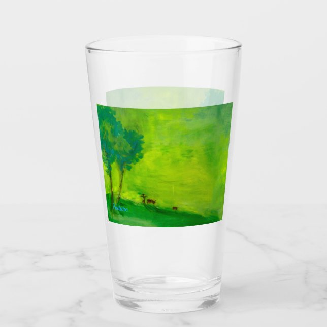 Grönt Natur Glass Kopp (Framsida)