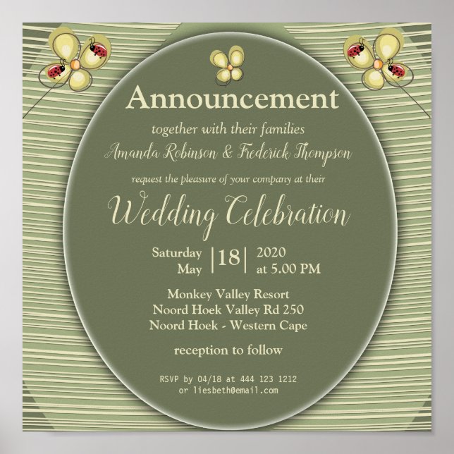 Grönt Natur Hues & Rand - blommiga vänner Poster (Framsidan)